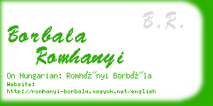 borbala romhanyi business card